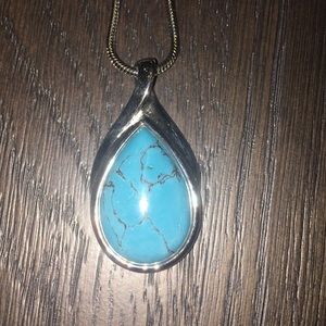 Lia Sophia “Mohave” Genuine turquoise necklace New